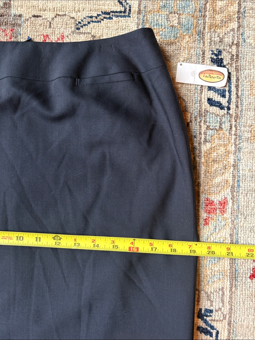 Talbots Italian Wool Navy Pencil Skirt Sz 6 - Picture 4 of 8